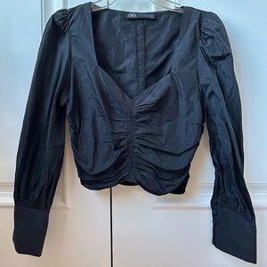 Zara size M black long sleeve top